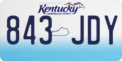 KY license plate 843JDY