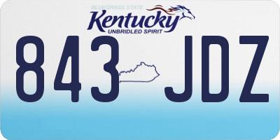KY license plate 843JDZ