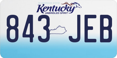 KY license plate 843JEB
