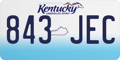 KY license plate 843JEC