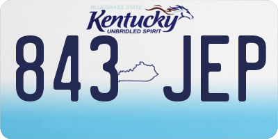 KY license plate 843JEP