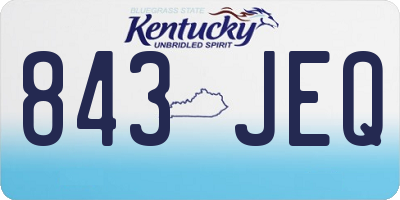 KY license plate 843JEQ