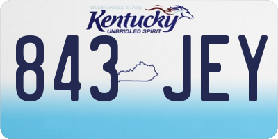 KY license plate 843JEY