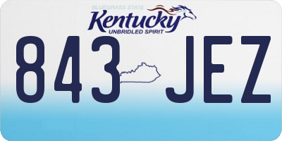 KY license plate 843JEZ