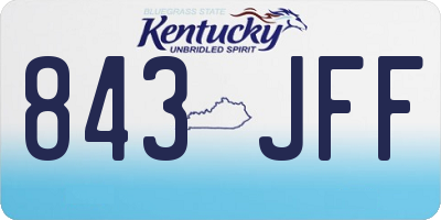 KY license plate 843JFF