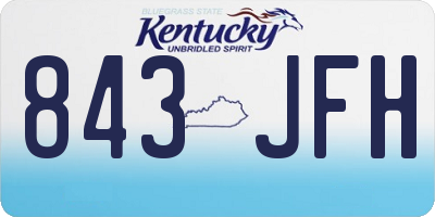 KY license plate 843JFH