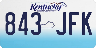 KY license plate 843JFK