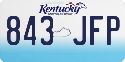 KY license plate 843JFP