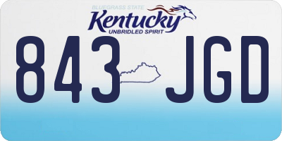 KY license plate 843JGD