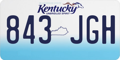 KY license plate 843JGH