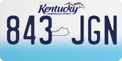 KY license plate 843JGN