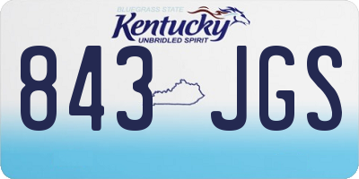 KY license plate 843JGS