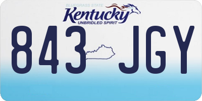 KY license plate 843JGY