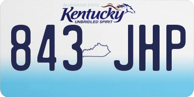 KY license plate 843JHP
