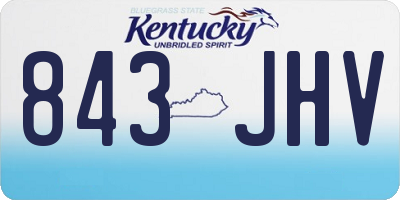 KY license plate 843JHV