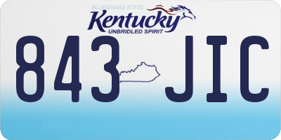 KY license plate 843JIC