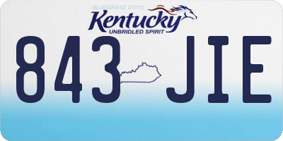 KY license plate 843JIE