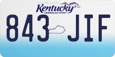 KY license plate 843JIF