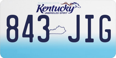 KY license plate 843JIG