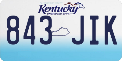 KY license plate 843JIK