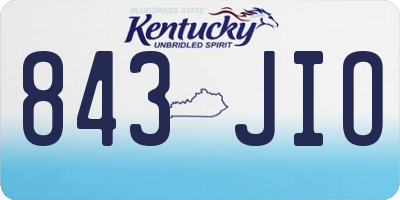 KY license plate 843JIO