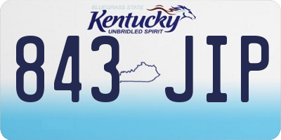 KY license plate 843JIP