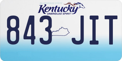 KY license plate 843JIT