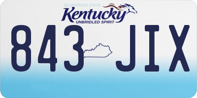 KY license plate 843JIX