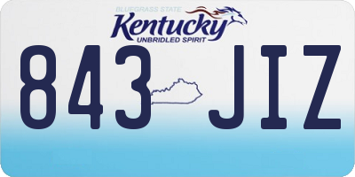 KY license plate 843JIZ