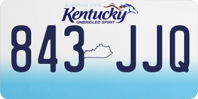 KY license plate 843JJQ