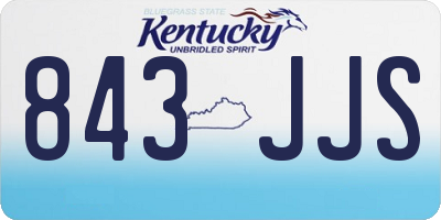 KY license plate 843JJS
