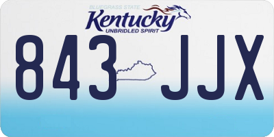 KY license plate 843JJX