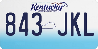 KY license plate 843JKL