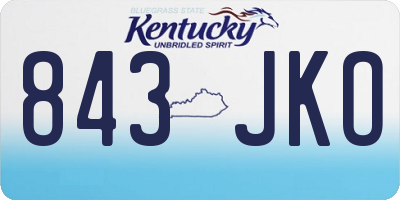 KY license plate 843JKO