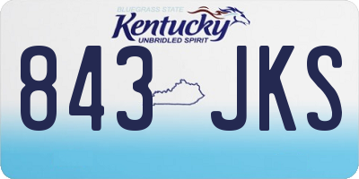 KY license plate 843JKS