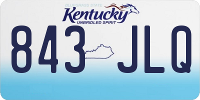 KY license plate 843JLQ