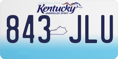 KY license plate 843JLU