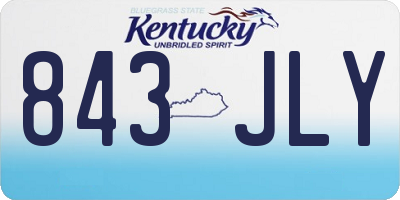 KY license plate 843JLY