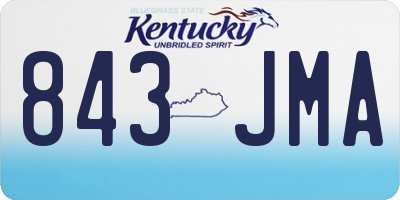 KY license plate 843JMA