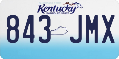 KY license plate 843JMX