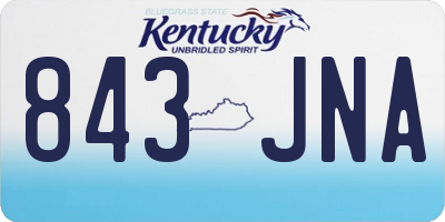 KY license plate 843JNA
