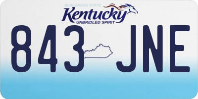 KY license plate 843JNE