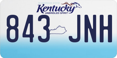 KY license plate 843JNH