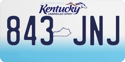 KY license plate 843JNJ