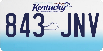KY license plate 843JNV