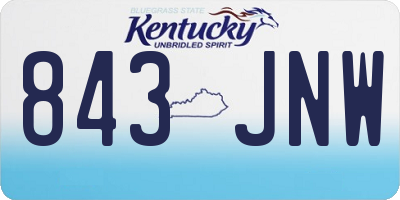 KY license plate 843JNW