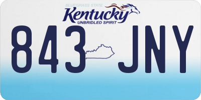 KY license plate 843JNY
