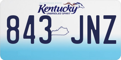 KY license plate 843JNZ