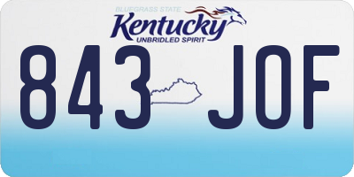 KY license plate 843JOF