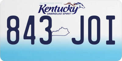 KY license plate 843JOI